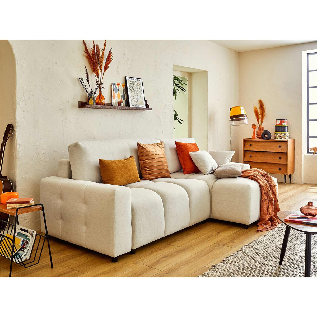 LISA DESIGN Crocus - canapé d'angle réversible - 4 places - convertible avec coffre - en tissu