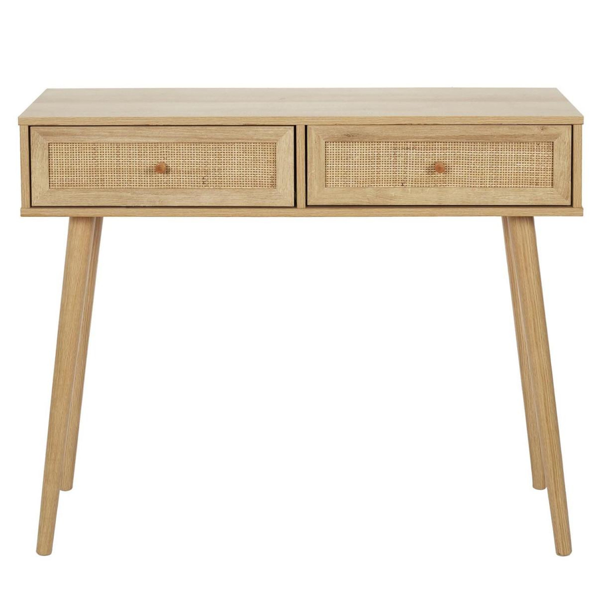 Voir la diapositive 2 : The Home Deco Factory Console 2 tiroirs en bois  bali  100cm naturel