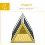 Voir la diapositive 6 : PAWHUT Clapier triangulaire de sol enclos extérieur niche double porte dim. 116L x 62l x 52,5H cm métal bois sapin gris