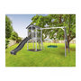 Voir la diapositive 2 : Axi House AXI Structure de jeu Beach Tower avec 1 balancoire siege nid rond Blanc Gris avec Toboggan Gris