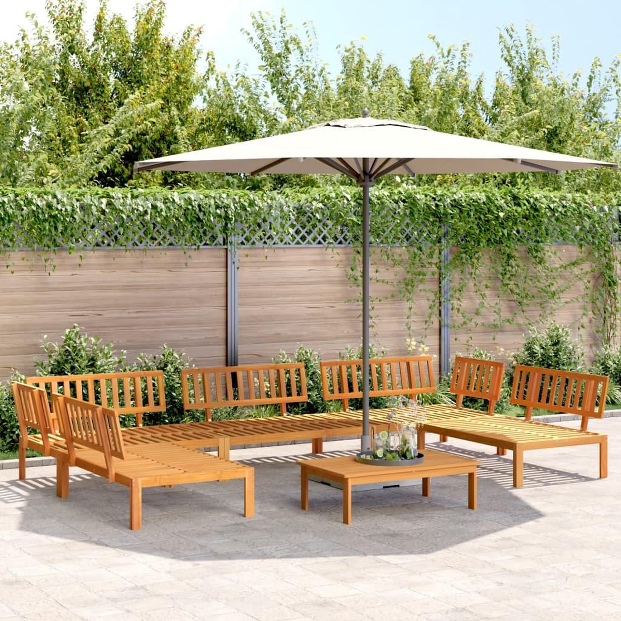 VIDAXL Salon palette de jardin 6 pcs bois d'acacia massif