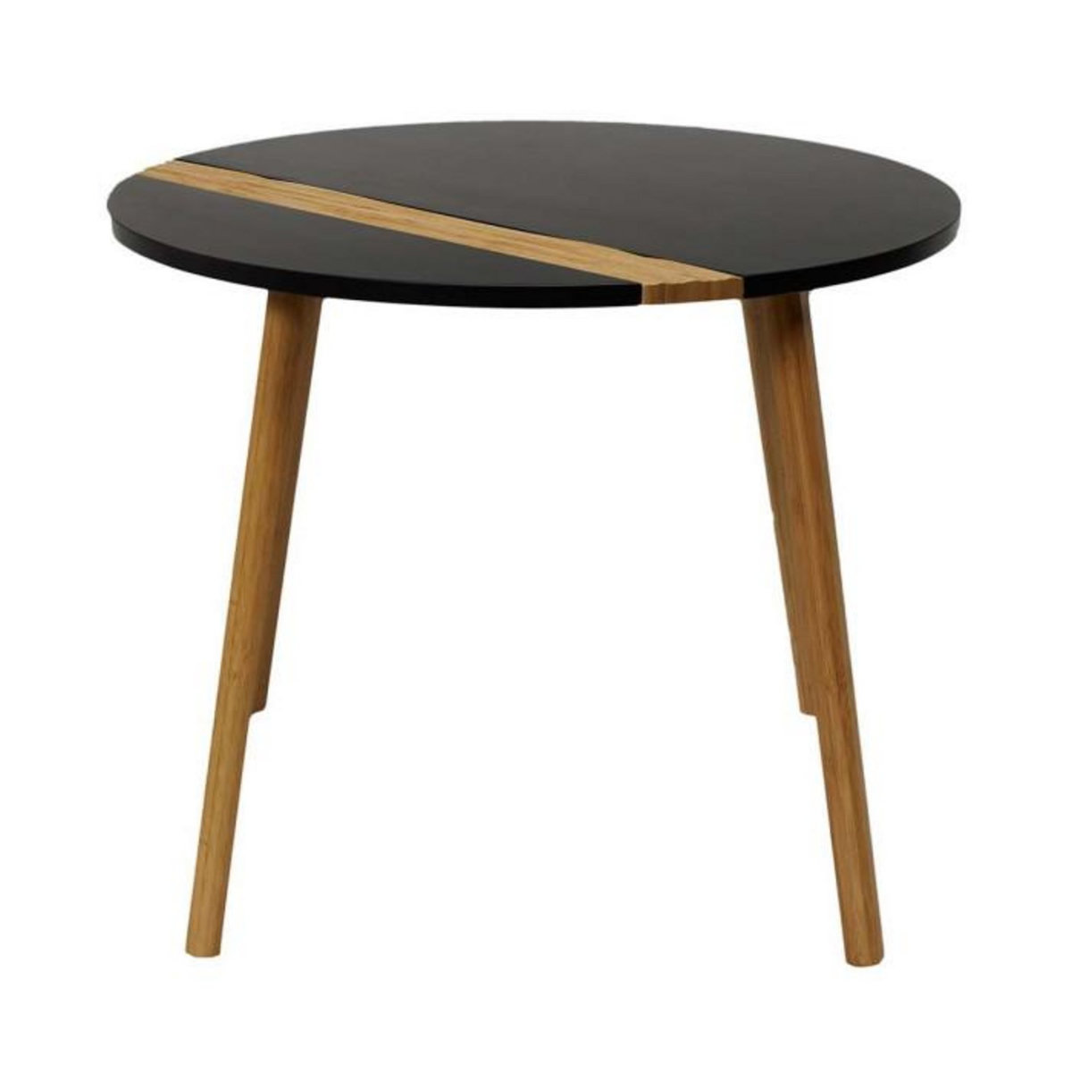 Paris Prix Lot de 2 Tables Gigognes  Relief Bicolore  60cm Noir