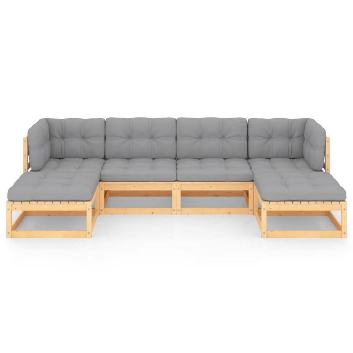 VIDAXL Salon de jardin 6 pcs avec coussins Bois de pin massif