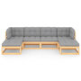 Voir la diapositive 3 : VIDAXL Salon de jardin 6 pcs avec coussins Bois de pin massif