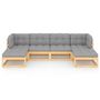 Voir la diapositive 3 : VIDAXL Salon de jardin 6 pcs avec coussins Bois de pin massif