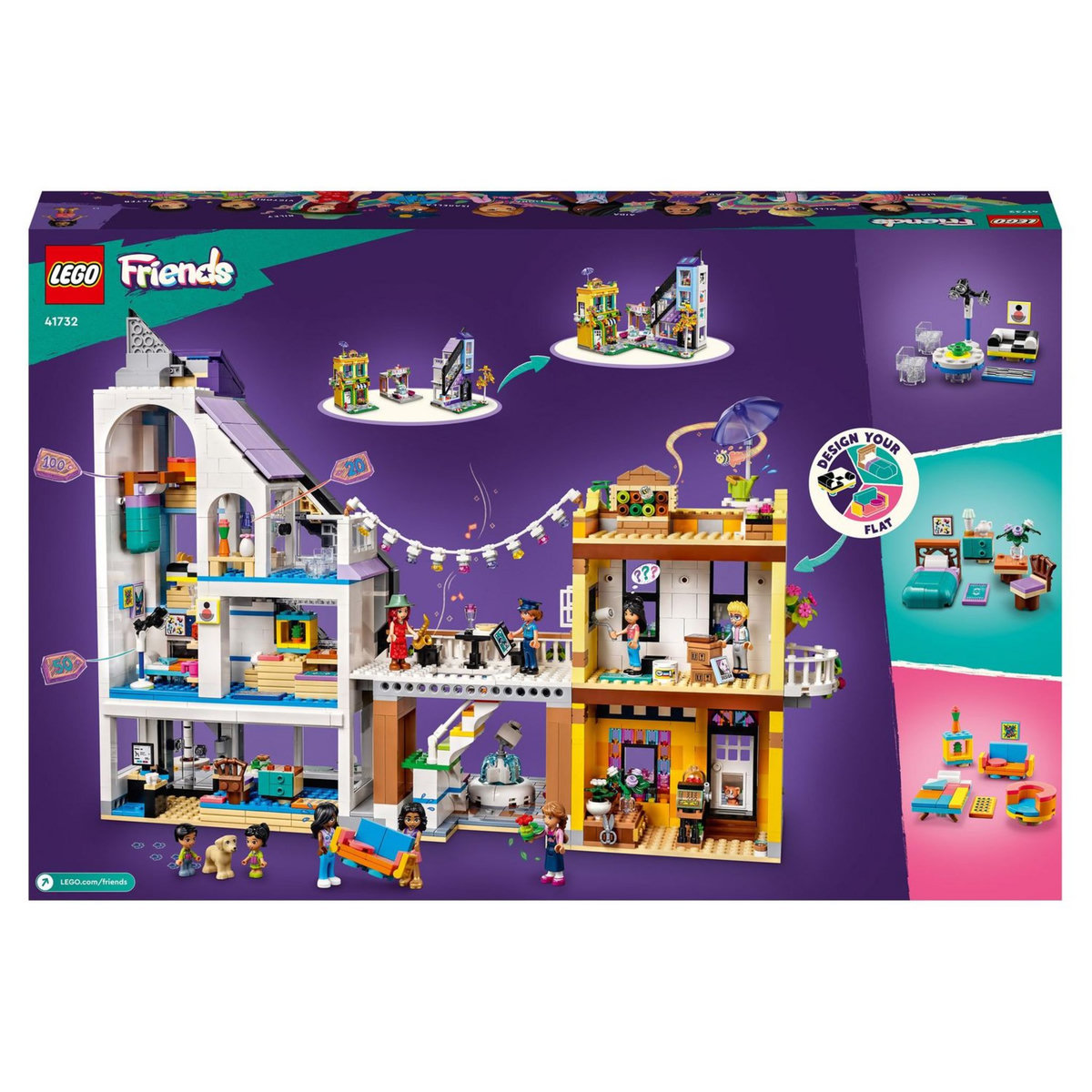 LEGO Friends 41732 Les boutiques de fleurs et de décoration, Maquette à Construire et Personnaliser