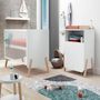 Voir la diapositive 2 : AT4 Chambre bébé lit, commode à langer et armoire Blanc et Hêtre Verni