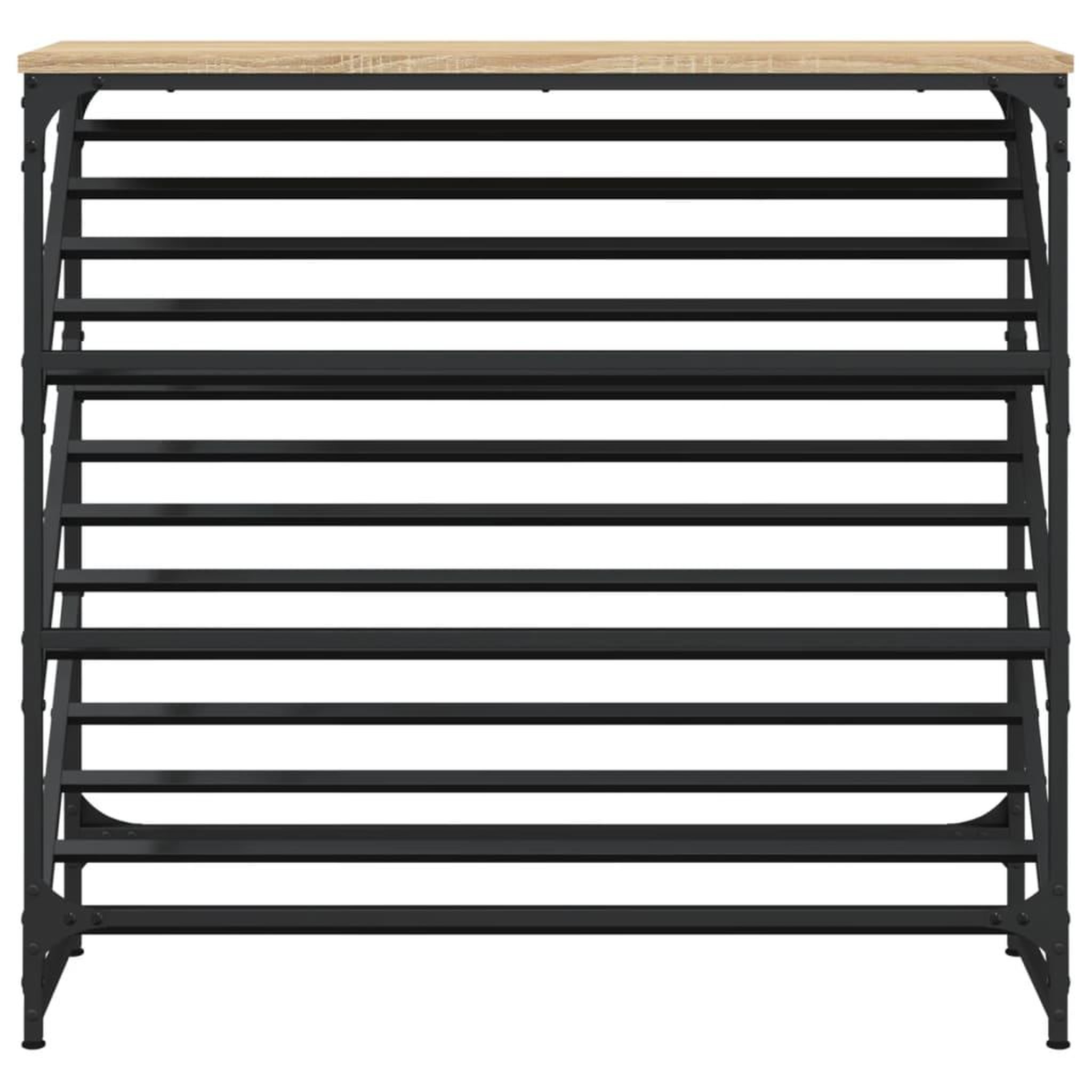 Voir la diapositive 4 : VIDAXL Etagere a chaussures chene sonoma 90x30x85 cm bois d'ingenierie