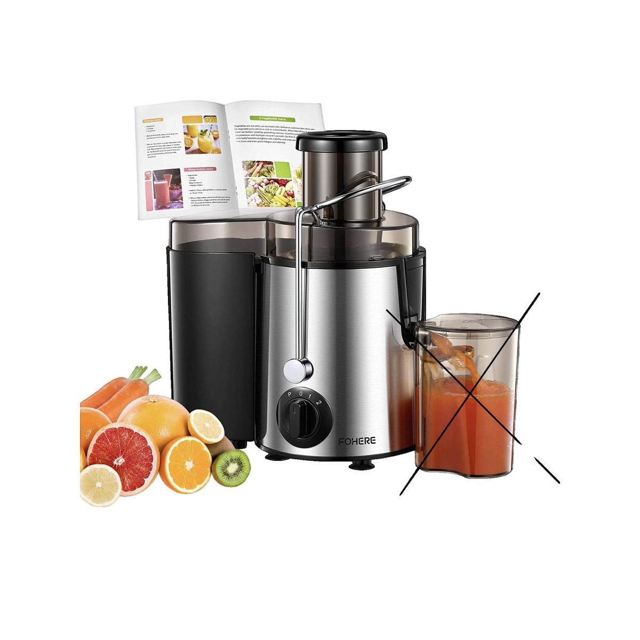 Forey Extracteur de jus Fohere Modèle 400W 3 vitesses Goulot 65mm Inox