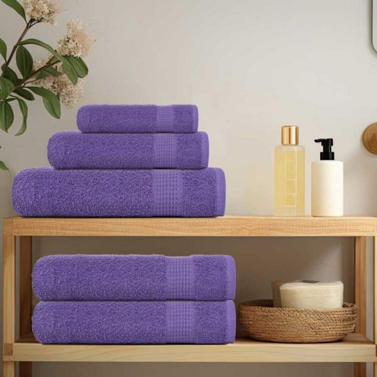VIDAXL Serviettes de sauna 10 pcs violet 80x200 cm 360 g m² 100% coton