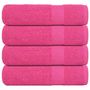 Voir la diapositive 1 : VIDAXL Serviettes de bain 4 pcs rose 100x150 cm 360 g m² 100% coton
