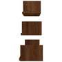 Voir la diapositive 4 : VIDAXL Etageres murales d'affichage 3 pcs Chene marron Bois ingenierie