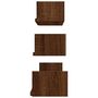 Voir la diapositive 4 : VIDAXL Etageres murales d'affichage 3 pcs Chene marron Bois ingenierie