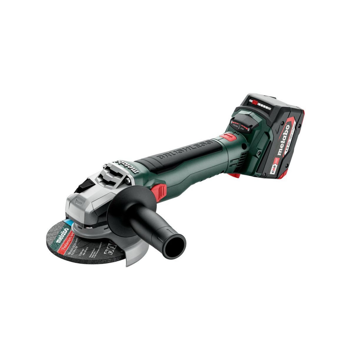 METABO SAS Coffret Meuleuse 125 mm 18 V sans fil W 18 LT BL 11-125 2 x 4,0 Ah Li-Power, ASC 55