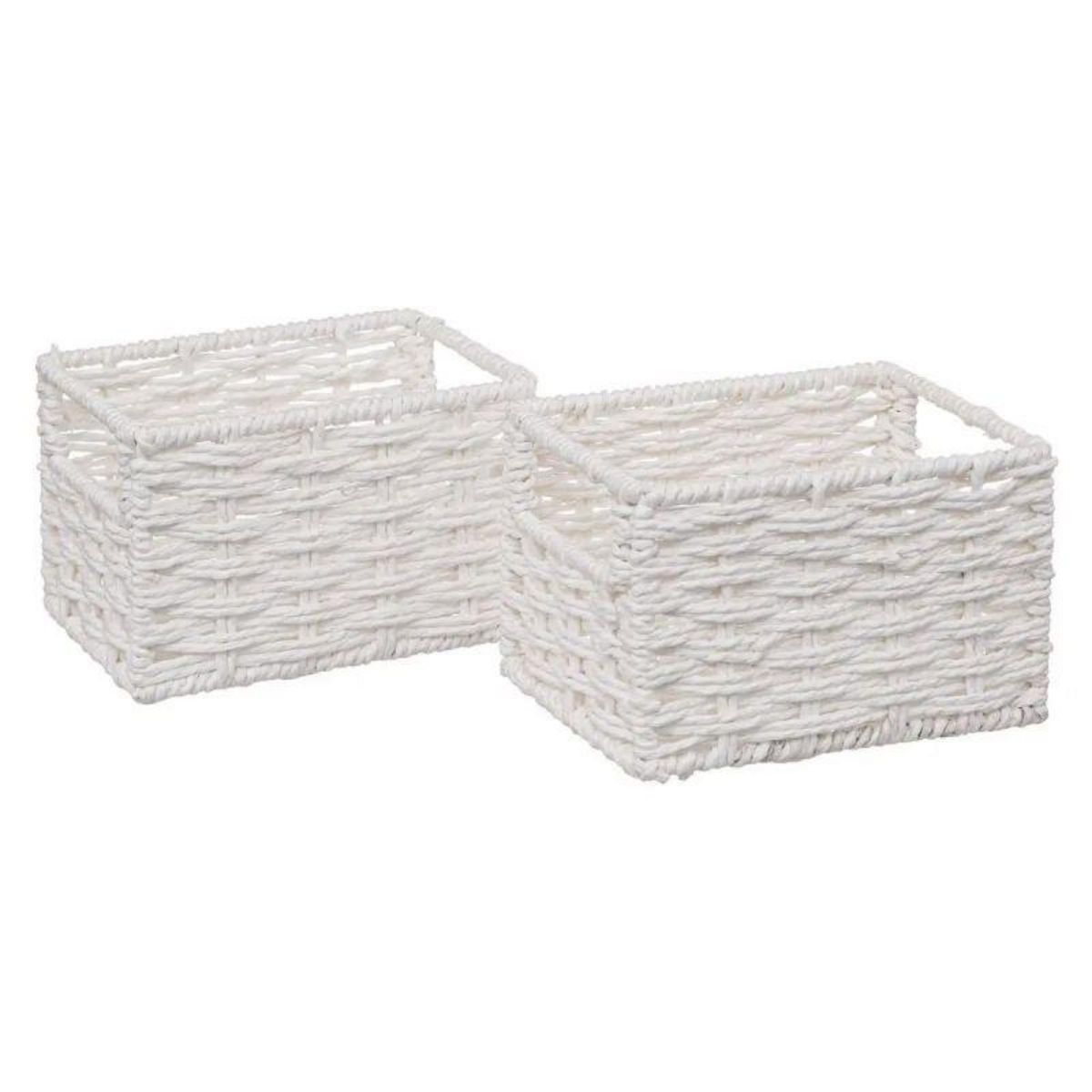 Lot de 4 Paniers de Rangement  Costa  32cm Blanc