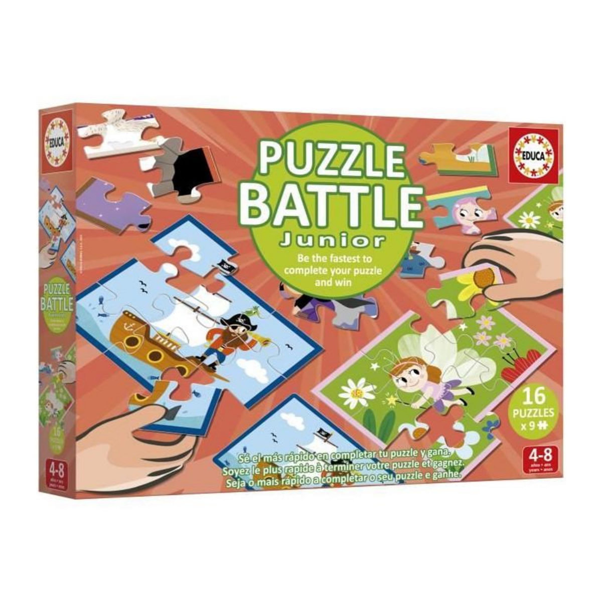 EDUCA Puzzle - EDUCA - Battle Jr Fantasy - 16 puzzles - Theme fantastique - Pour enfants a partir de 4 ans