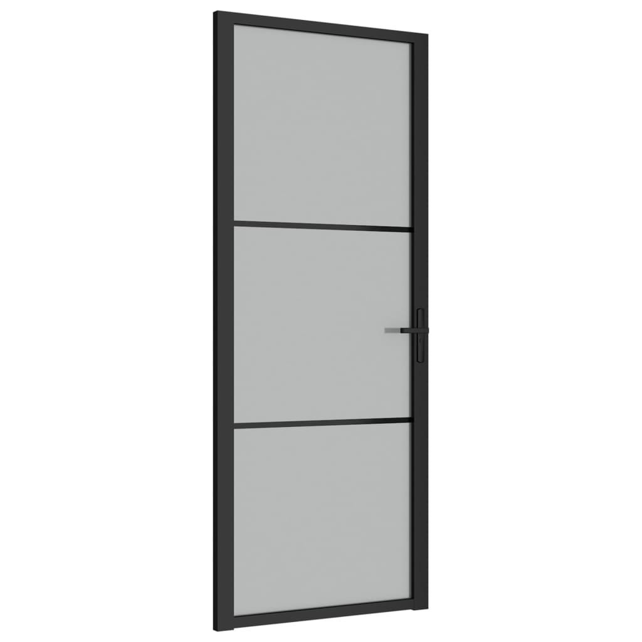 Voir la diapositive 2 : VIDAXL Porte interieure 83x201,5 cm Noir Verre mat et aluminium