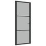 Voir la diapositive 2 : VIDAXL Porte interieure 83x201,5 cm Noir Verre mat et aluminium