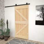 VIDAXL Porte coulissante avec kit de quincaillerie 90x210cm Pin massif