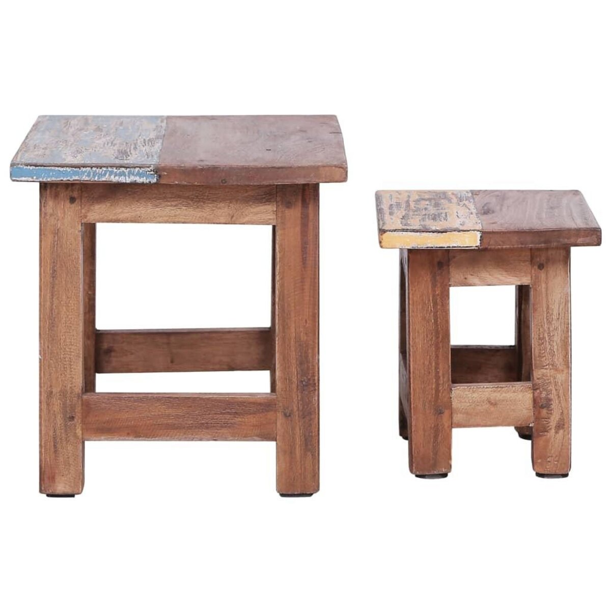 VIDAXL Tables gigognes 2 pcs bois d'acajou massif