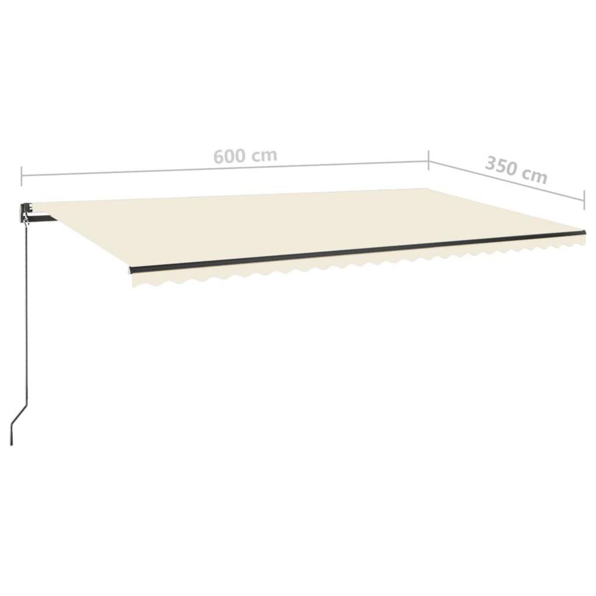 VIDAXL Auvent automatique sur pied 600x350 cm Creme