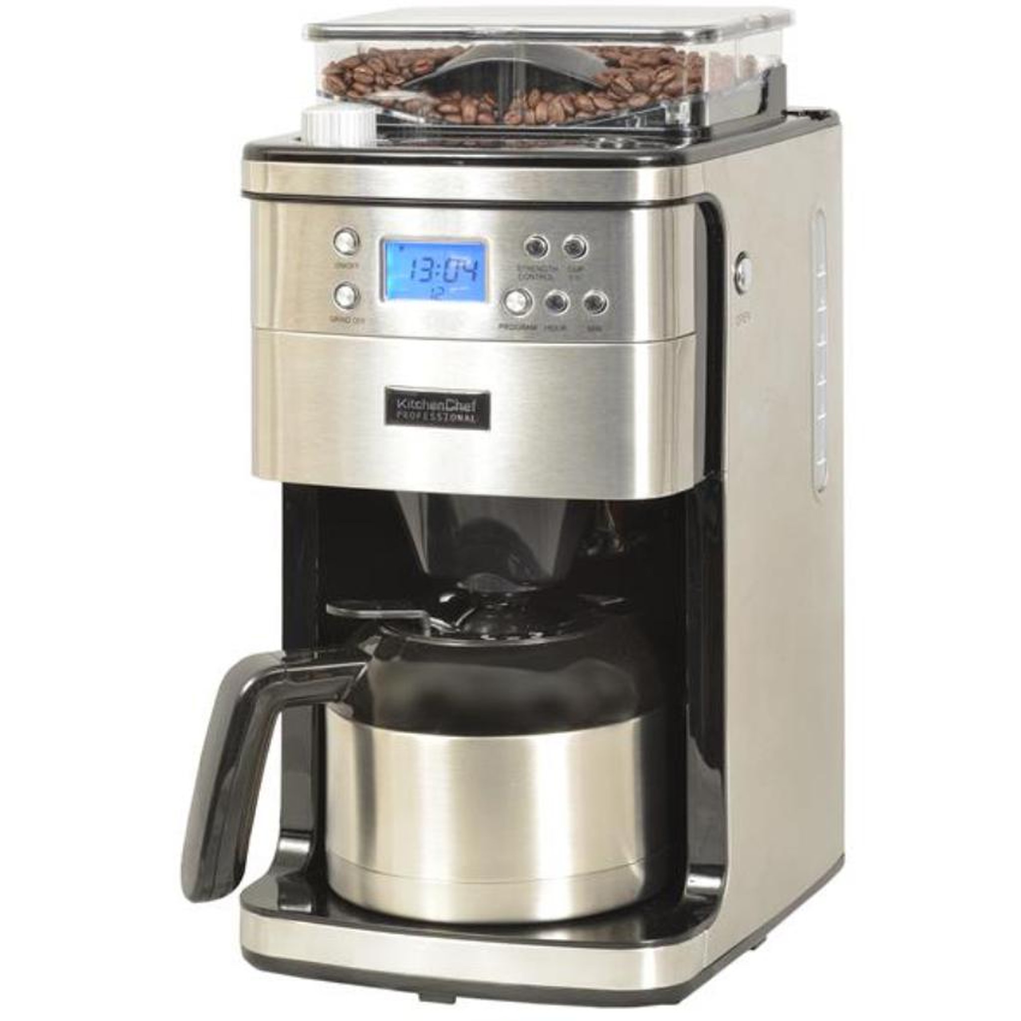 Kitchen chef Cafetière programmable isotherme avec broyeur 12 tasses 1000w inox - kcp4266