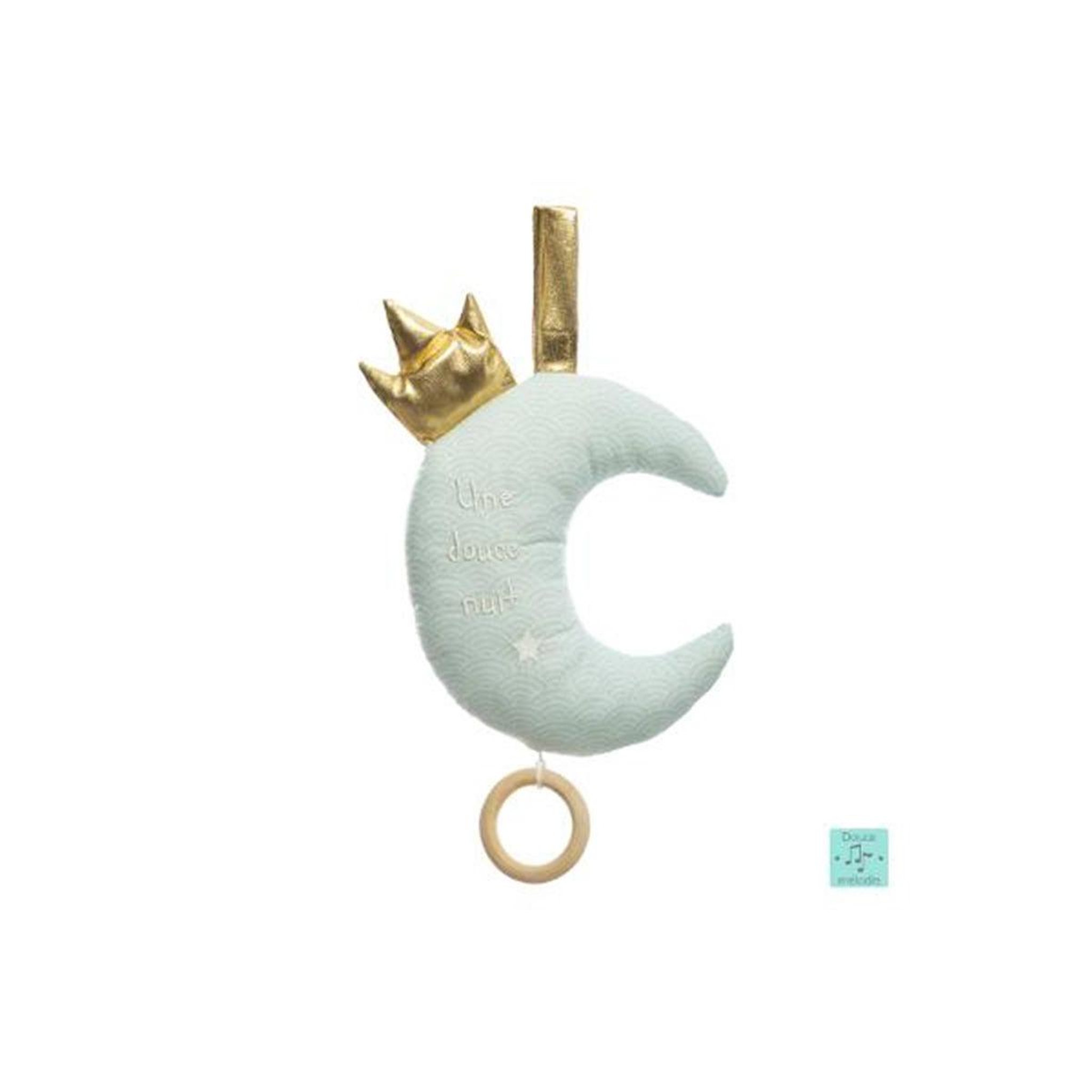 Atmosphera Kids Coussin musical enfant  lune  37cm bleu