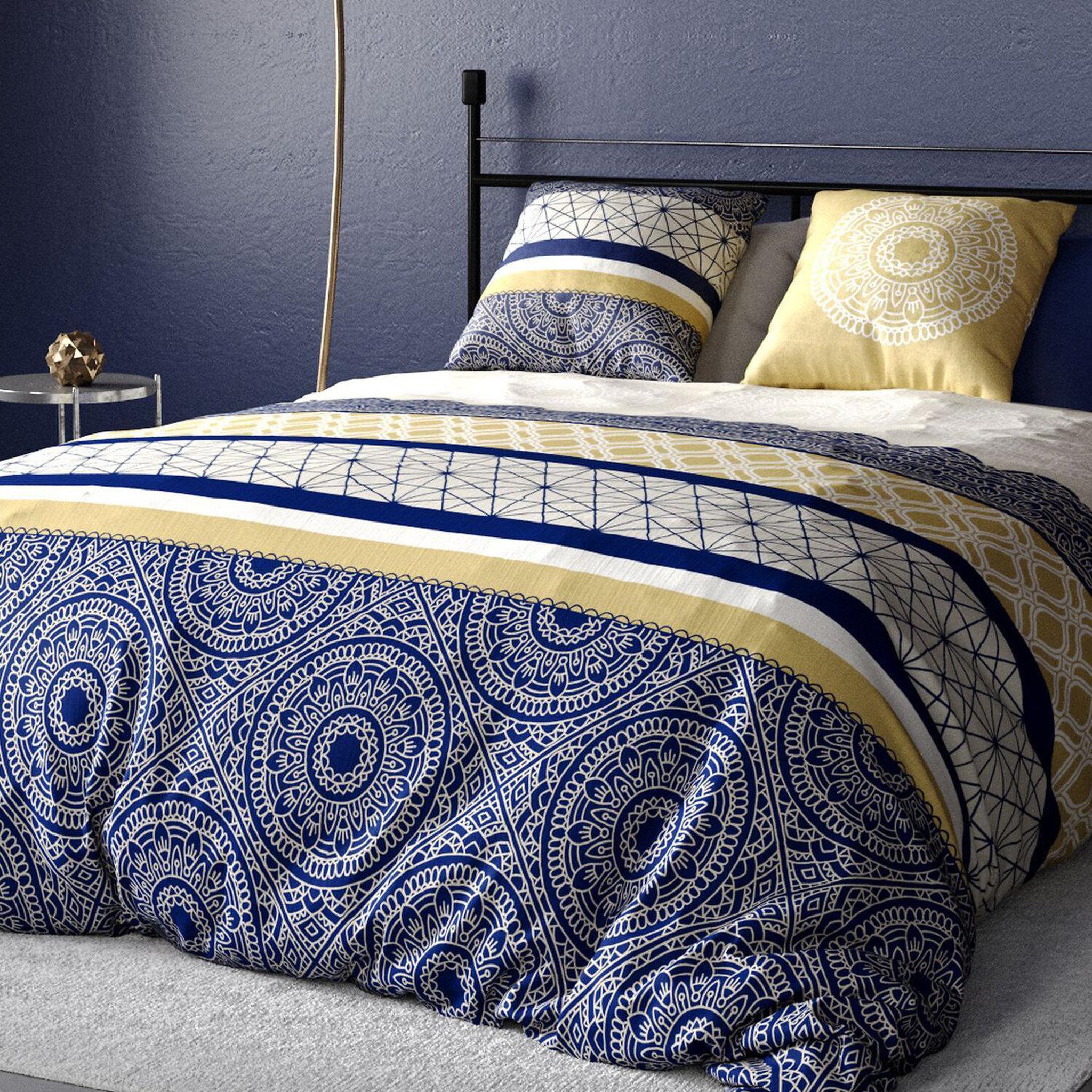 Voir la diapositive 2 : ATELIER DU COTON Parure de couette 100%coton 57fils/cm2 connexions