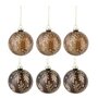 Voir la diapositive 1 : Paris Prix Lot de 6 Boules de Noël  Feuilles  8cm Beige & Marron