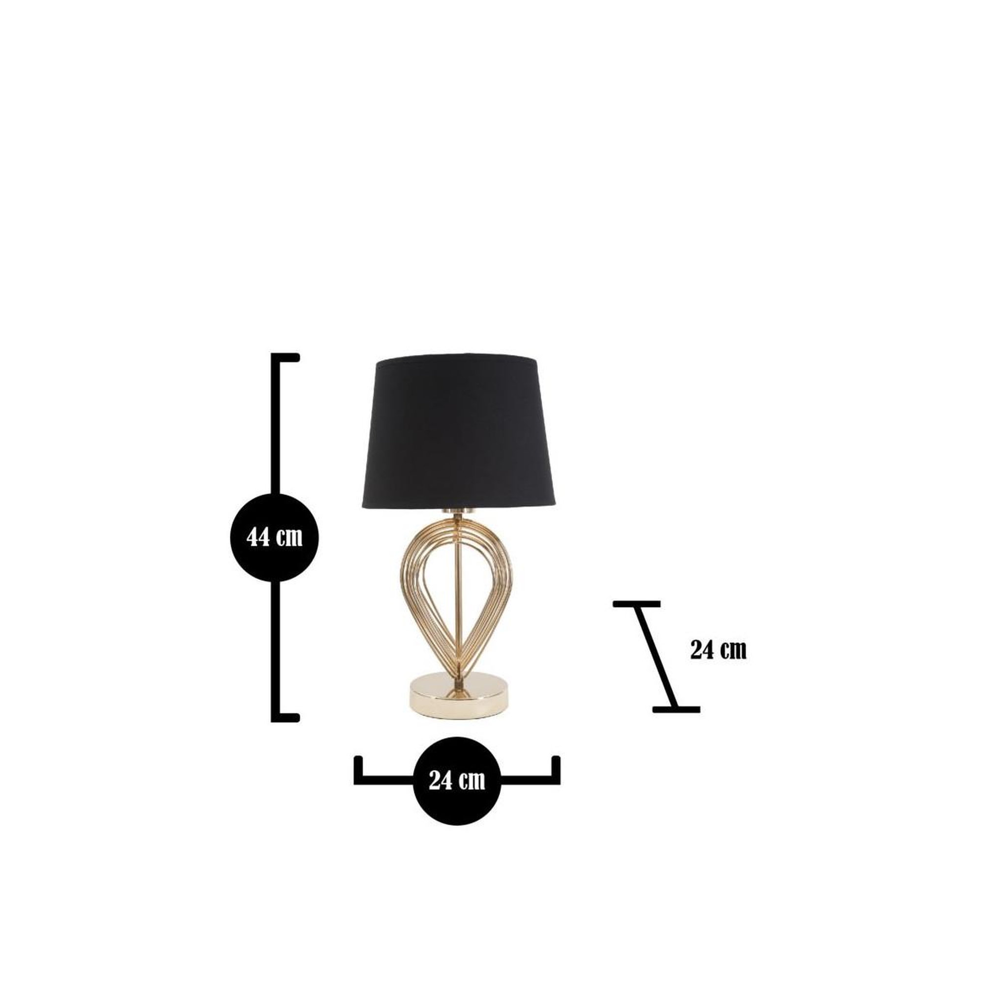 Voir la diapositive 6 : Paris Prix Lampe à poser en métal  maxt  44cm or & noir