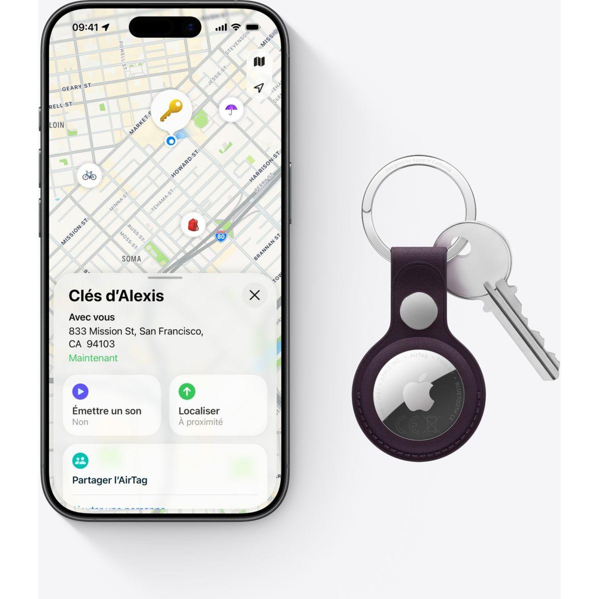 Voir la diapositive 4 : APPLE Tracker bluetooth airtag pack de 4 -1er gen