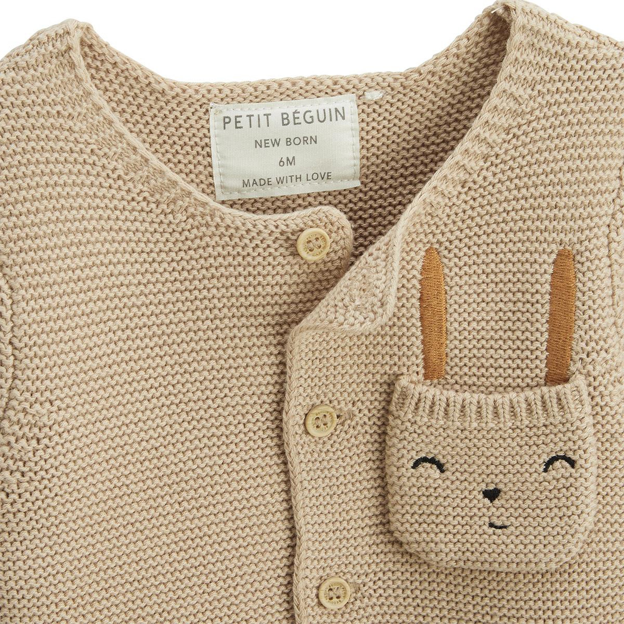 Voir la diapositive 2 : Petit Béguin Ensemble gilet et pantalon avec pieds bébé en tricot Hello Baby