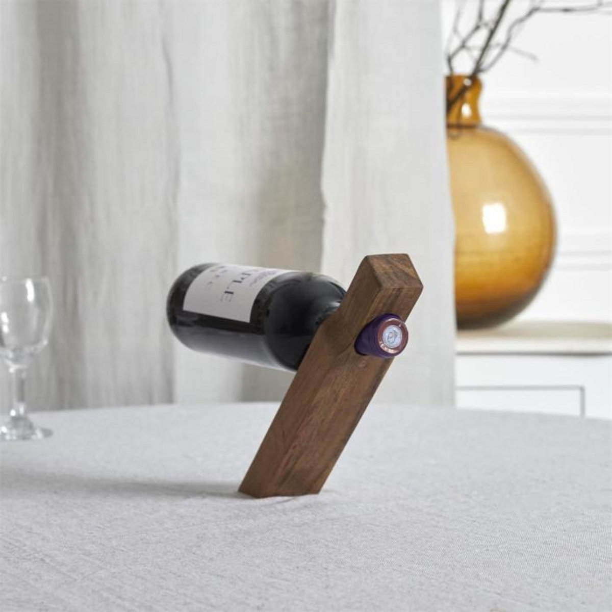 Paris Prix Support à Bouteille de Vin  Acacia  26cm Marron