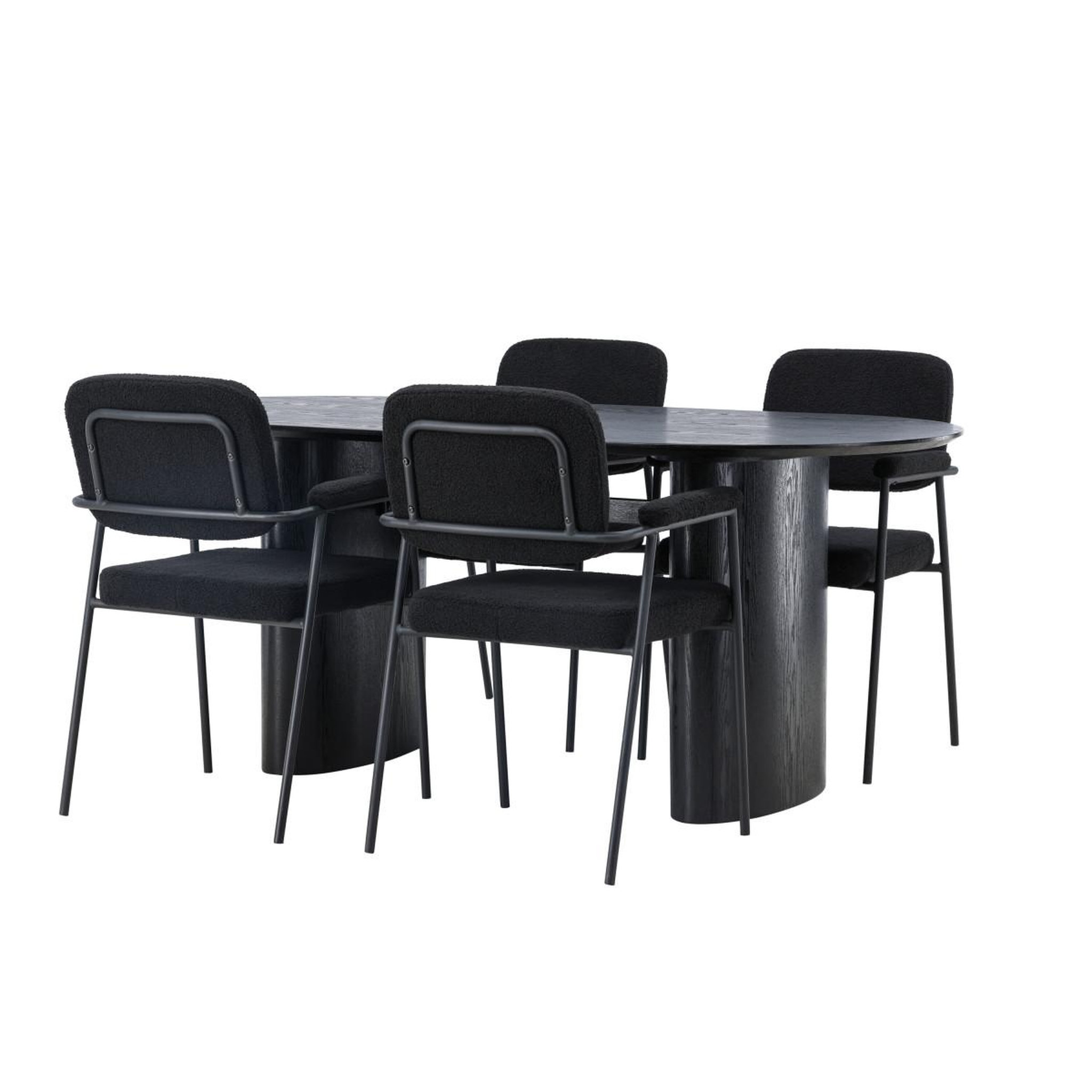 Voir la diapositive 4 : Paris Prix Ensemble table à manger & 4 chaises  isolde & yesterday  180cm noir