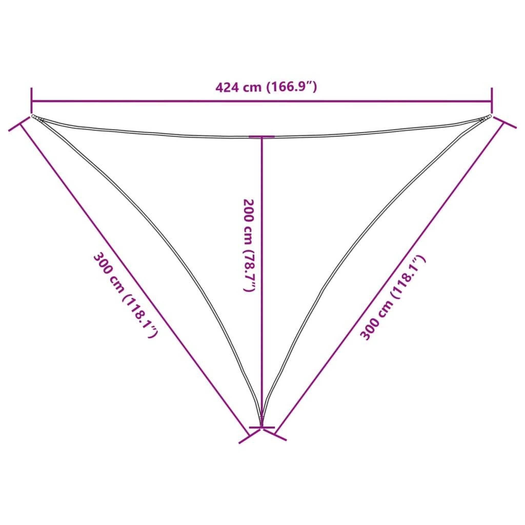 Voir la diapositive 6 : VIDAXL Voile de parasol tissu oxford triangulaire 3x3x4,24 m creme