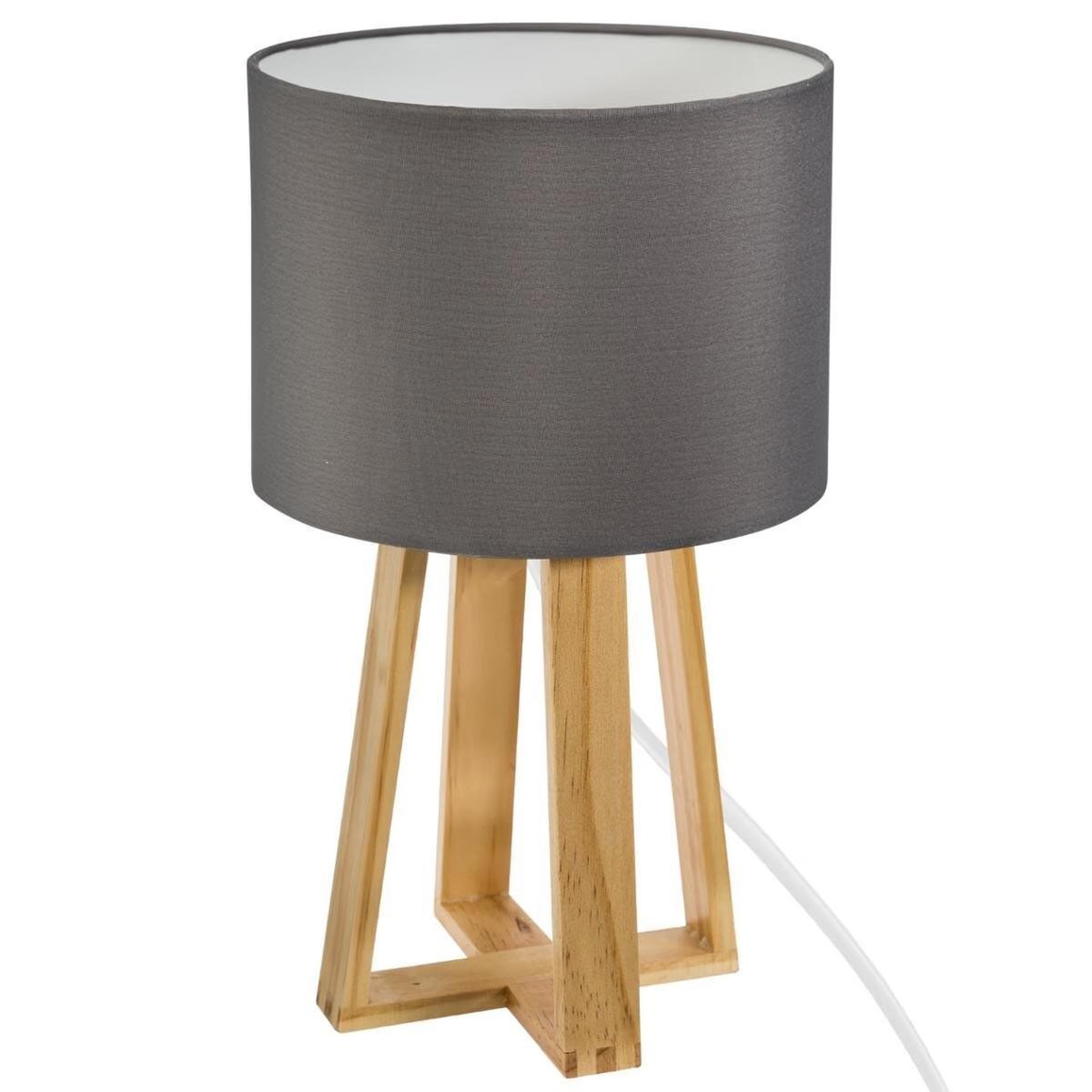 ATMOSPHERA Lampe à poser en bois  scandinave  35cm gris