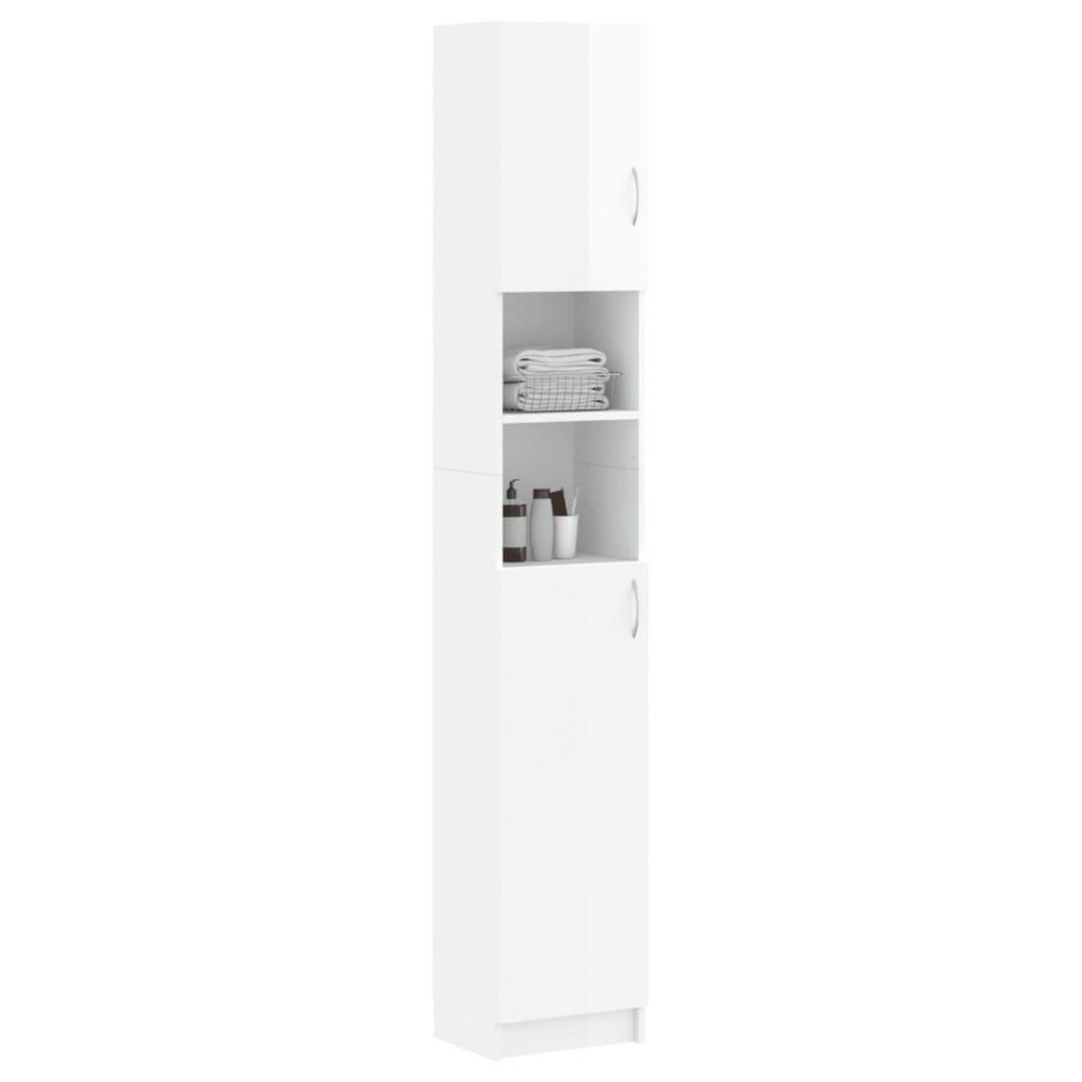 VIDAXL Armoire de salle de bain Blanc brillant Bois d'ingenierie