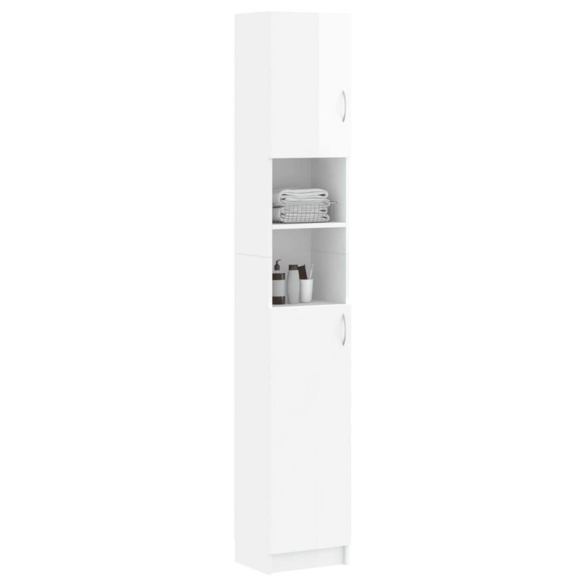 VIDAXL Armoire de salle de bain Blanc brillant Bois d'ingenierie