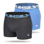 QUIKSILVER Quiksilver – Pack 2 Boxers Homme Confort Coton Stretch. Coloris disponibles : Bicolore, Noir / Bleu