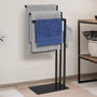 Voir la diapositive 2 : ID MARKET Porte-serviettes sur pied 3 barres latérales DALLAS métal noir design industriel
