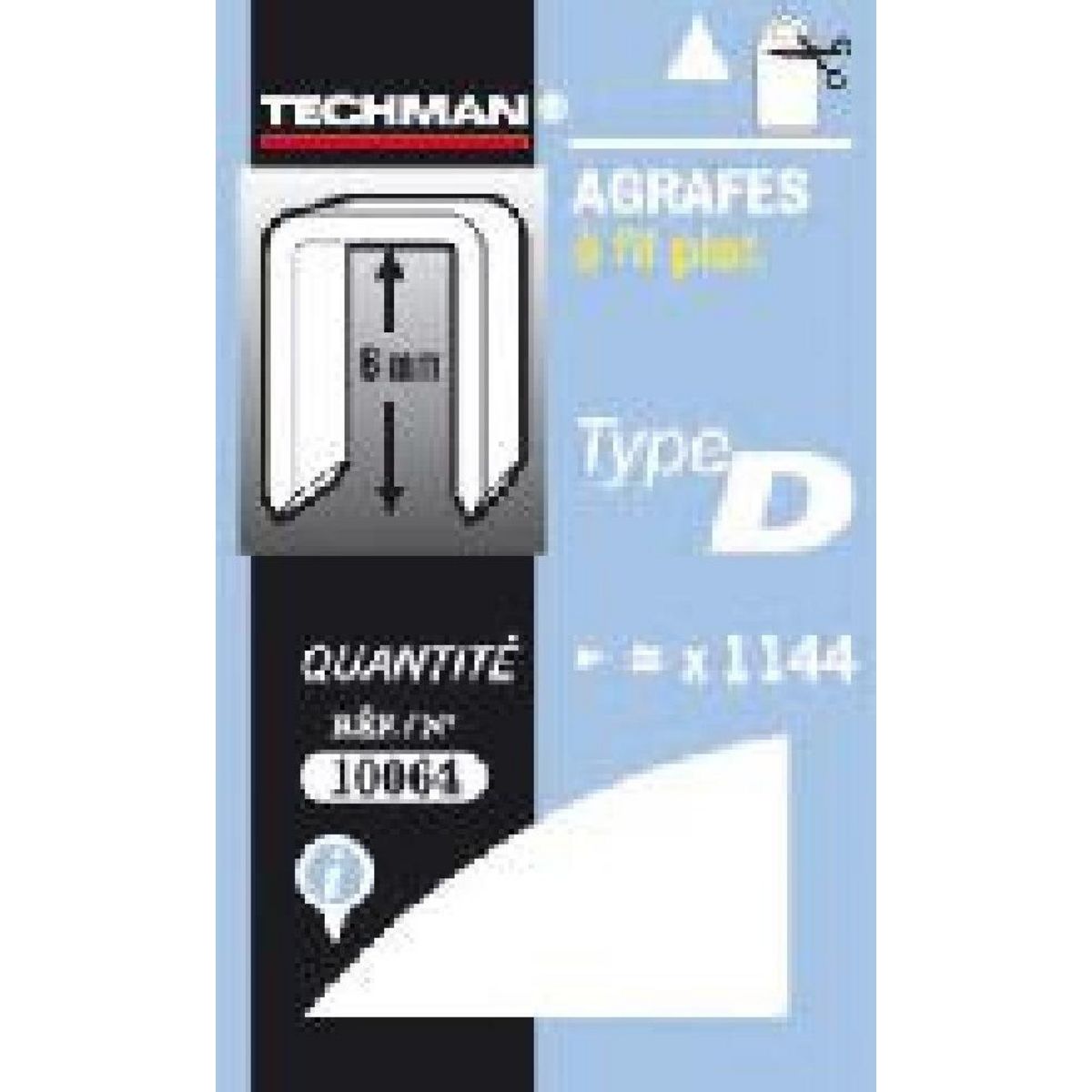 TECHMAN Agrafes 10 mm - type D
