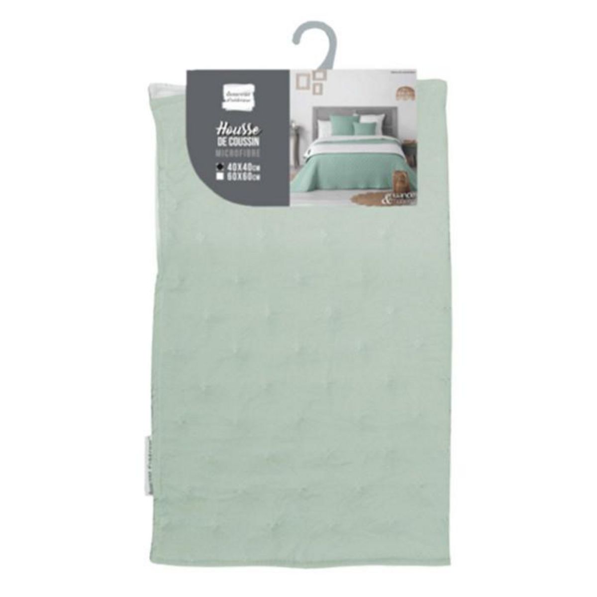Paris Prix Housse de Coussin  Mellow  40x40cm Menthe & Blanc