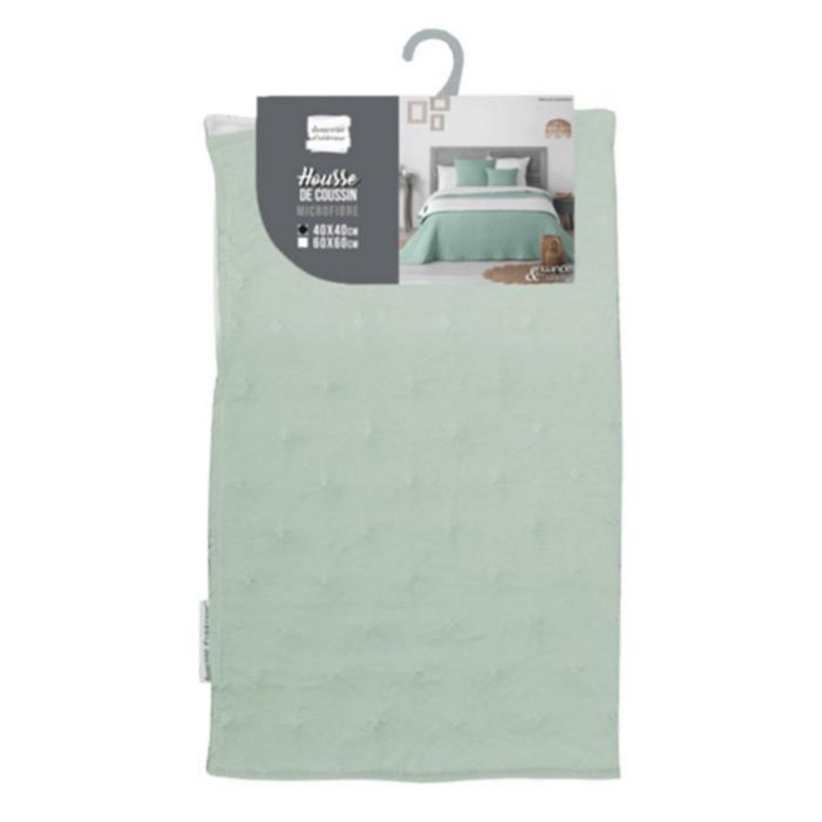 Paris Prix Housse de Coussin  Mellow  40x40cm Menthe & Blanc