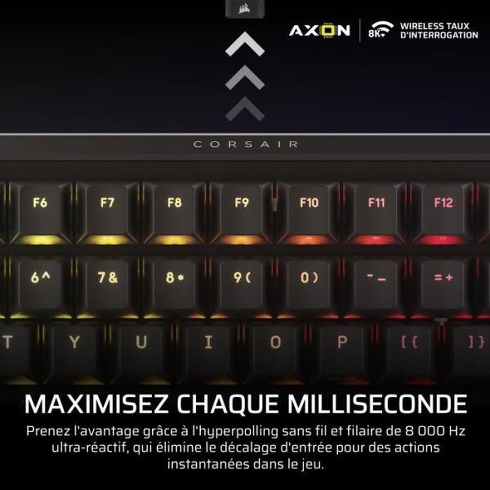 Voir la diapositive 3 : Corsair Clavier Gamer - Mécanique MLX Plasma - Corsair - VANGUARD 96 WIRELESS - 96% Sans Fil - RGB Noir