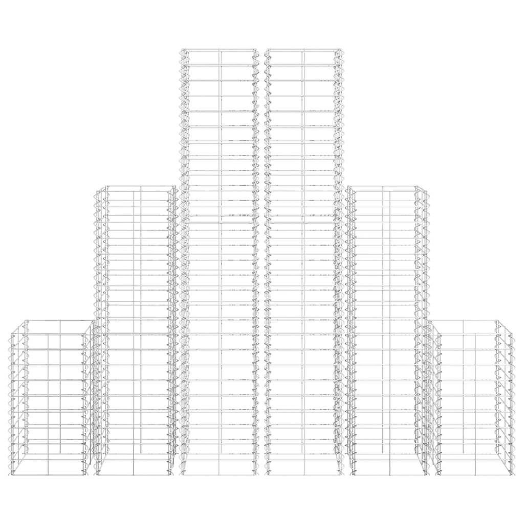 Voir la diapositive 4 : VIDAXL 6 gabions en fil galvanise