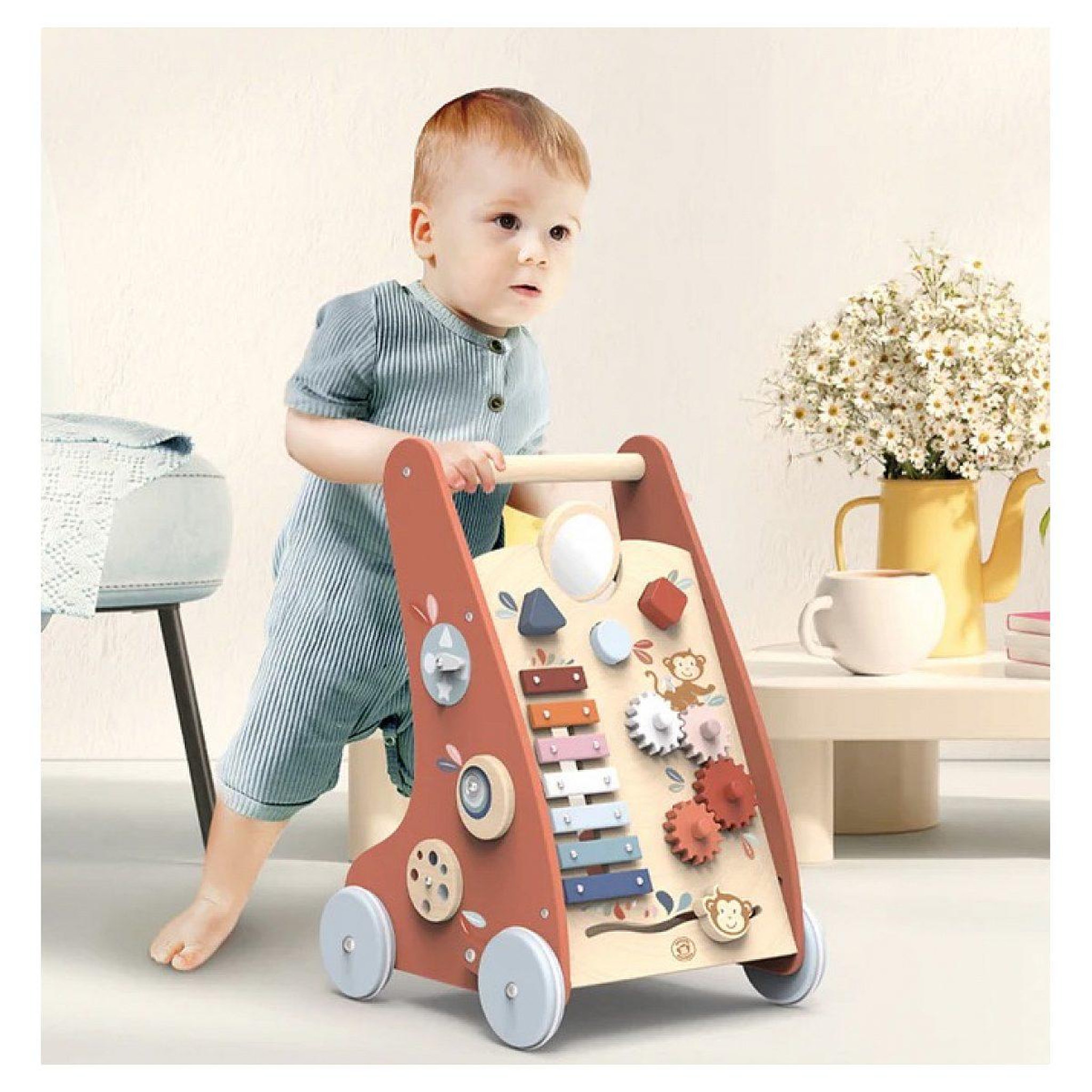 Voir la diapositive 2 : SPEEDY MONKEY Chariot de marche multiactivites en bois