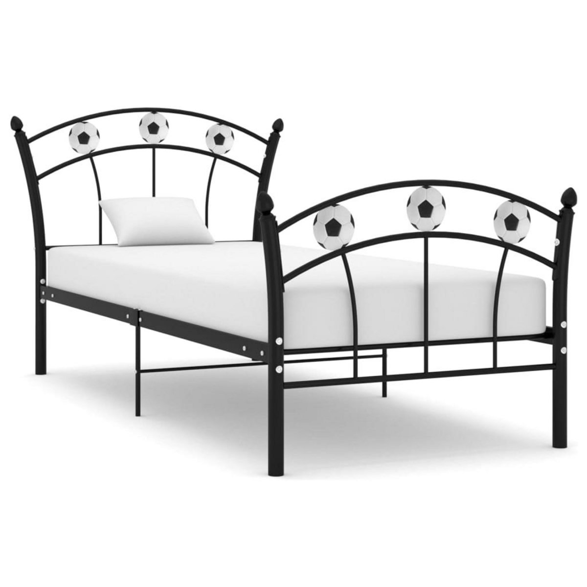 VIDAXL Cadre de lit sans matelas noir metal 90x200 cm