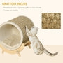 Voir la diapositive 4 : PAWHUT Maison pour chat design - niche chat panier chat - coussin, grattoir sisal jonc de mer naturel inclus - bois flanelle beige