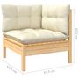 Voir la diapositive 5 : VIDAXL Salon de jardin 4 pcs avec coussins creme Bois de pin massif