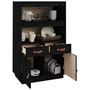 Voir la diapositive 5 : VIDAXL Buffet haut Noir 67x40x108,5 cm Bois massif de pin